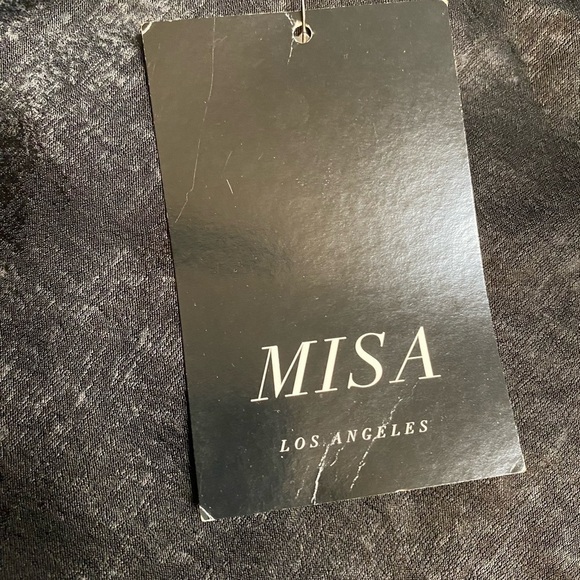 NWT MISA LOS ANGELES BLACK RUFFLE BLOUSE WITH FLUTTER SLEEVE DETAIL - Picture 7 of 10